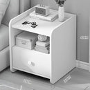 Mesa De Luz 1 Cajón 2 Estantes Blanco Madera Mdf 33x40cm®