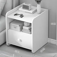Mesa De Luz 1 Cajón 2 Estantes Blanco Madera Mdf 33x40cm®