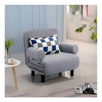 Sofá Cama 1 Cuerpo Reclinable Plegable Con Boza Brazos Gris®