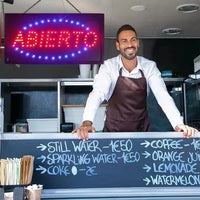 Anuncio Cartel Led Abierto 220v 48x25 Para Locales®