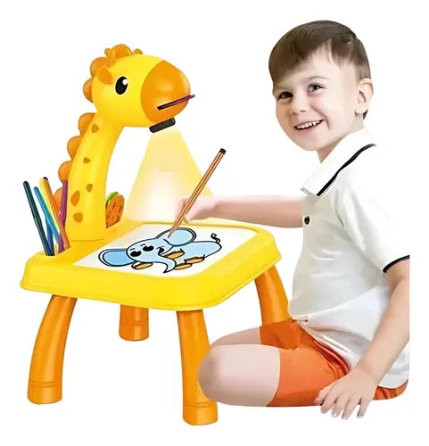 Mesa Pizarra Proyectora Para Dibujar Niños Jirafa Amarillo®