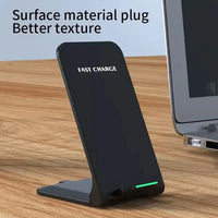 Cargador Estación De Carga Inalámbrica, Carga Rápida De 15w Color Negro®