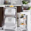 Organizador Transportable 2 Cestos 3 Estante Baño Cocina®