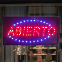 Anuncio Cartel Led Abierto 220v 48x25 Para Locales®