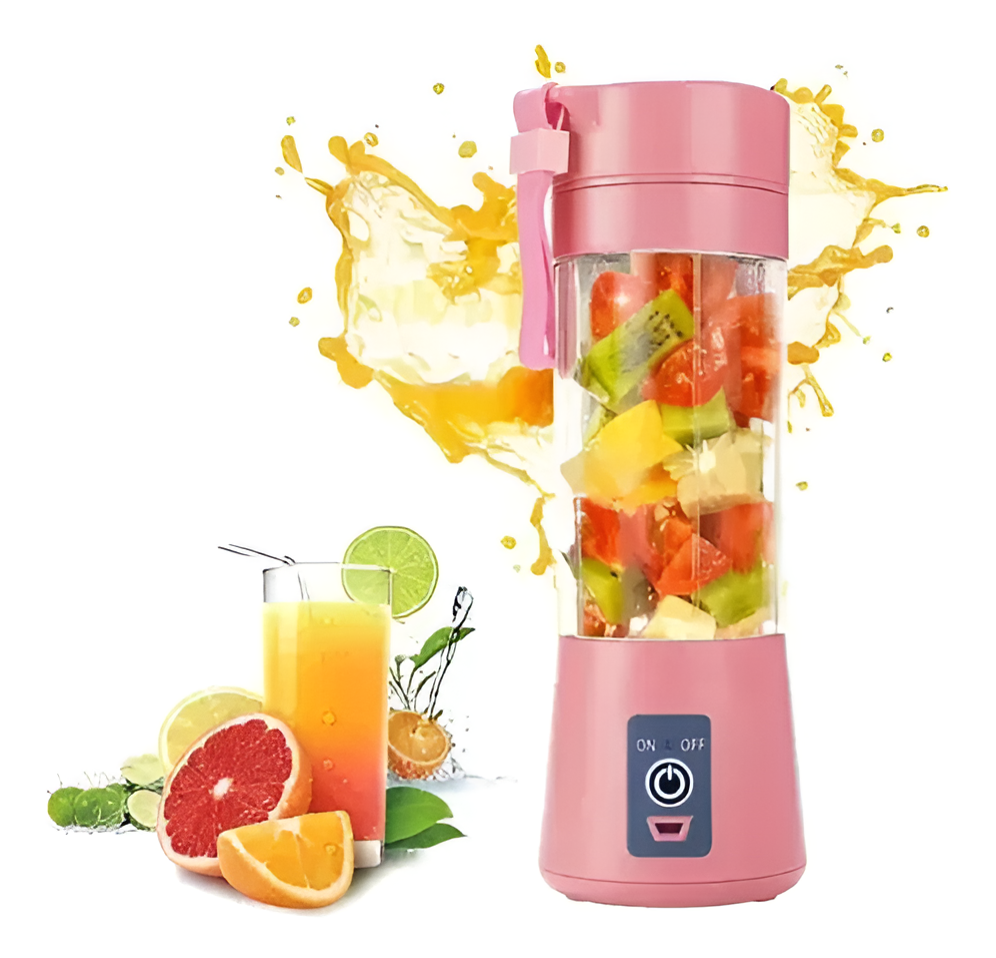 Mini Licuadora Portátil De Batido Recargable Usb 380ml Pink®