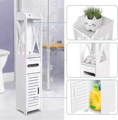 Mueble Organizador 80x20cm Estantes Espacios Reducidos Baño®