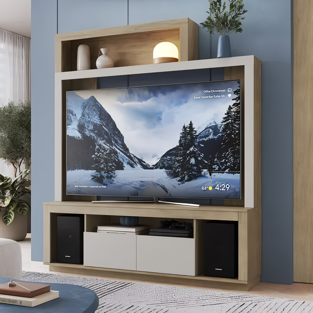 Rack Modular Con Panel Para Tv 55 4 Estantes 2 Puertas®