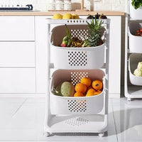 Organizador Transportable 2 Cestos 3 Estante Baño Cocina®