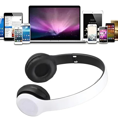 Auricular Vincha Inalámbrico P47 Bluetooth Micro Sd Radio Color Blanco®