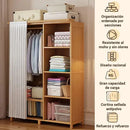 Perchero Closet Nórdico Cortina Corrediza De Pie Bambú®