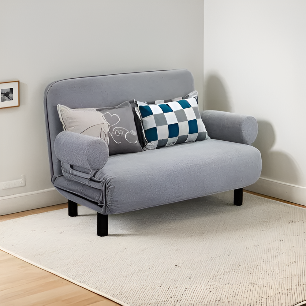Sofá Cama 2 Cuerpos Reclinable Posa Brazos Color Gris®