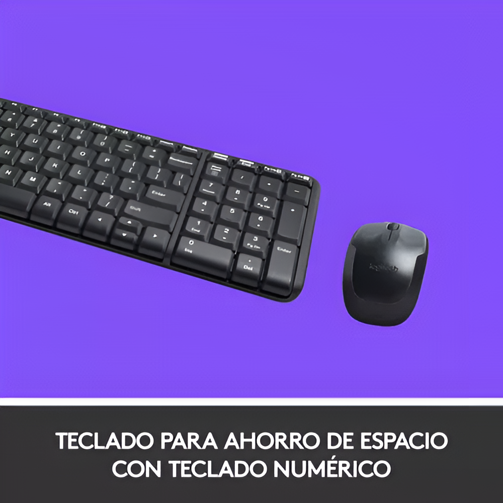 Kit Teclado Y Mouse Inalámbrico Logitech Mk220 Color Negro