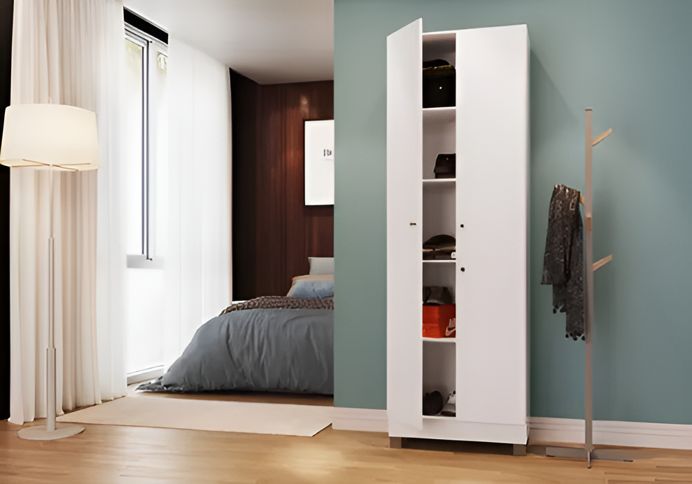 Mueble Multiuso Minimalista 2 Puertas 4 Estantes Mdf Blanco®