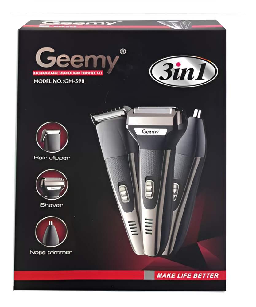 Afeitadora Y Cortadora De Pelo Geemy Gm-595 Negra Y Dorada®
