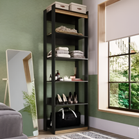 Estantería Minimalista Moderna Reforzada 6 Estantes Negro®