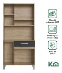 Muebles De Cocina Kit Multiuso 5 Puertas 1 Cajón 1 Estante Miel/Grafito®