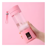 Mini Licuadora Portátil De Batido Recargable Usb 380ml Pink®