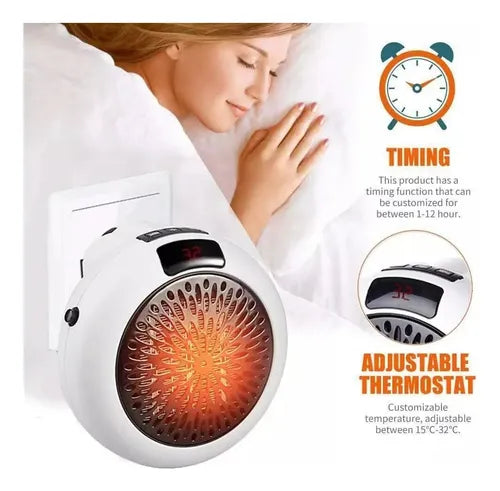 Mini Calefactor Redondo C/ Display C/control Incluido 900w®