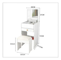 Escritorio Tocador Con Espejo Y Taburete 40x37.5x109cm®