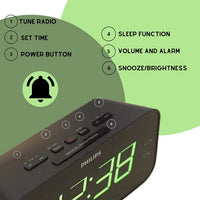 Radio Reloj Despertador Philips Alarma Dual Digital Premium