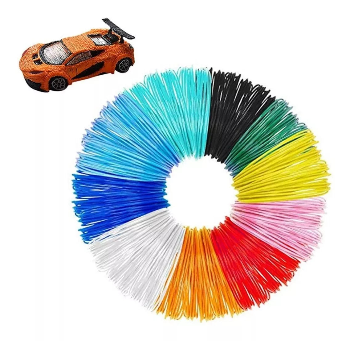 Filamento Lapiz 3d Repuesto 10 Rollos 5mts Color Variados.