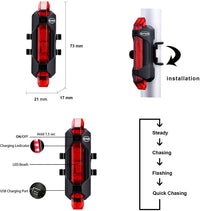Flash Led Rojo Para Bicicleta Recargable
