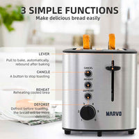 TOSTADORA MARVO HST-033 ACERO INOXIDABLE®