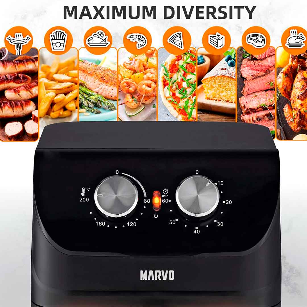 Freidora De Aire Sin Aceite 4l Completa 60min 220v Marvo®