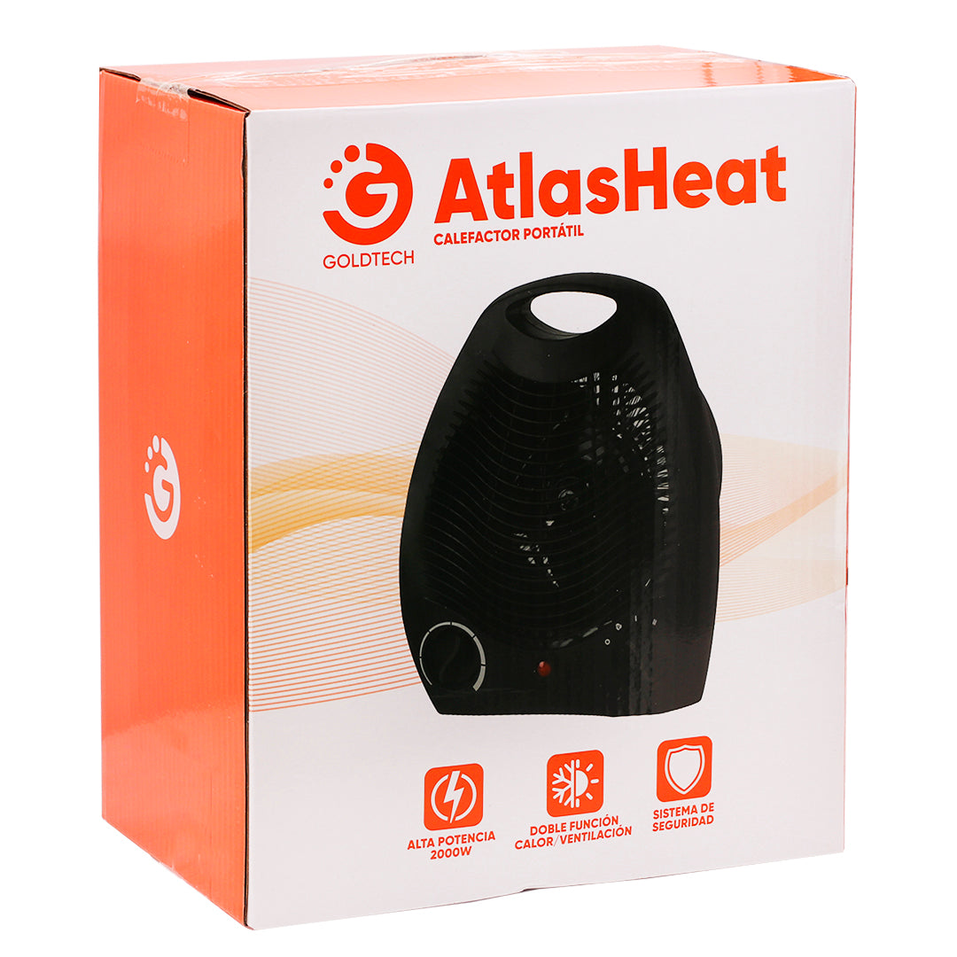 Calefactor Caloventilador Atlasheat 2000w Negro Resistente®