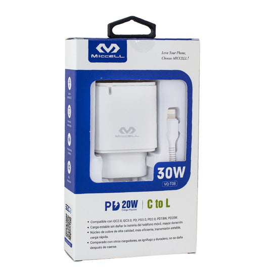 Cargador Con Puerto Tipo C + Cable Lightning®
