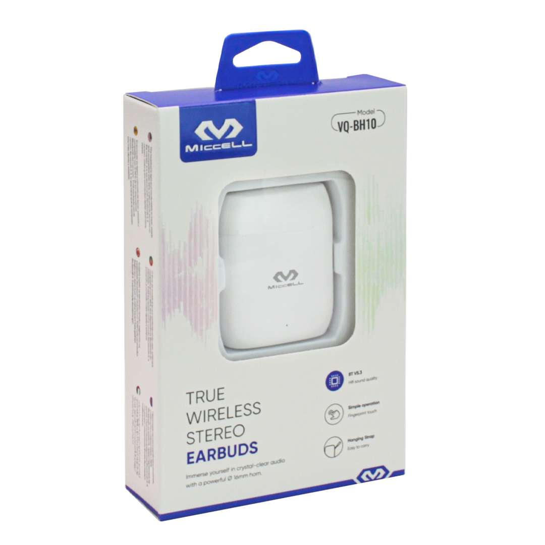 Auricular Bt Tws Miccell Vq-bh10 Blanco Control Tactil®