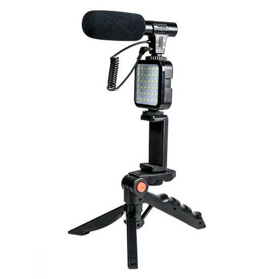 Kit De Microfono+ Luz Led + Tripode Ay-49