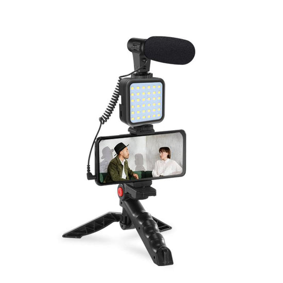 Kit De Microfono+ Luz Led + Tripode Ay-49
