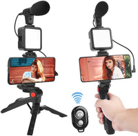 Kit De Microfono+ Luz Led + Tripode Ay-49
