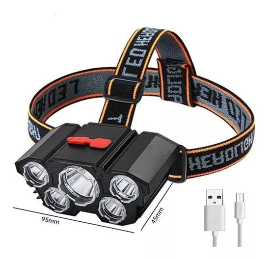 Linterna Luz Minero Led Recargable - Camping Caza Pesca