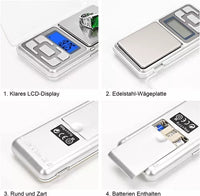 Balanza Digital De Precisión Lcd Hasta 200g, De Bolsillo®