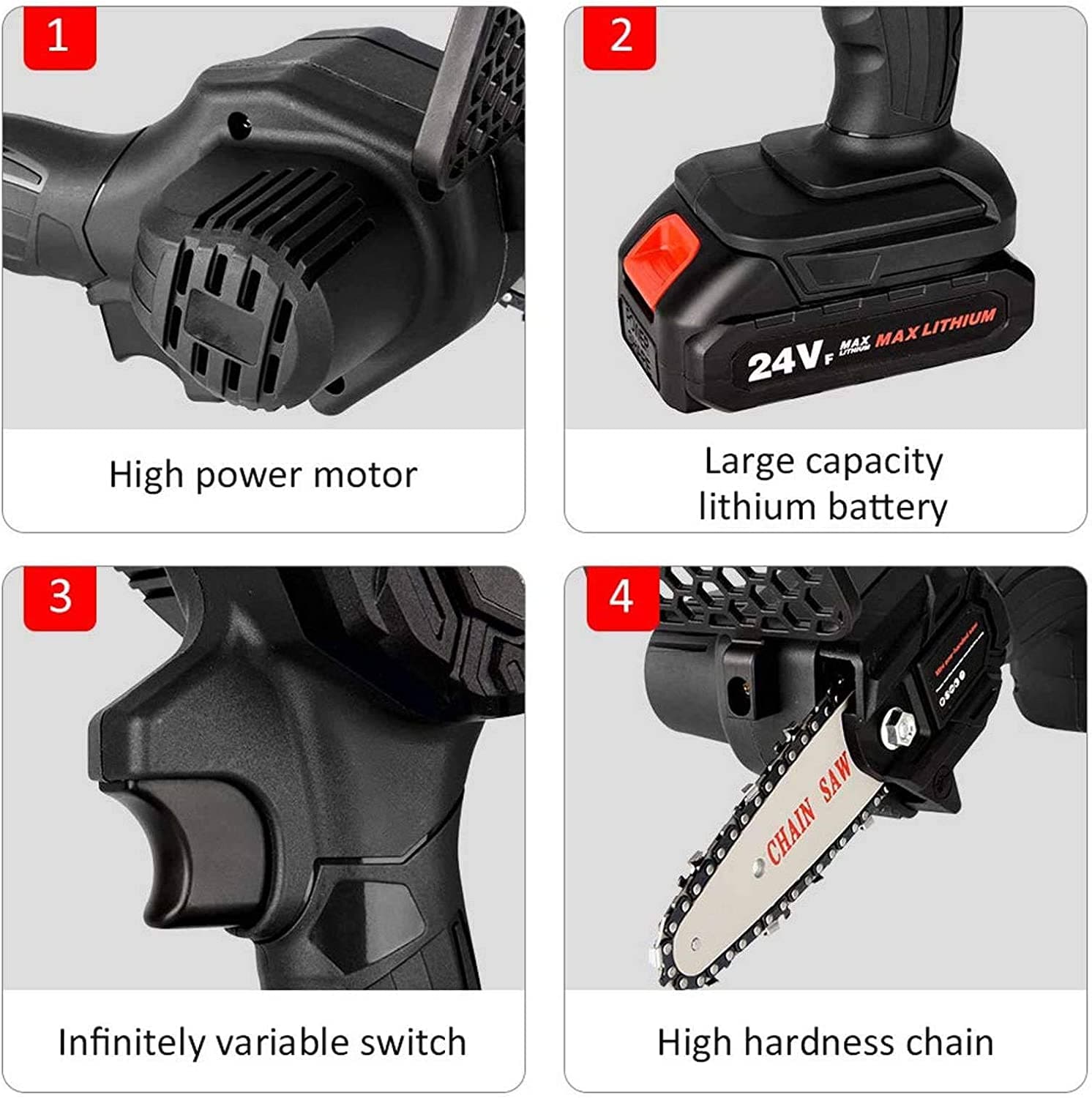 Mini Motosierra Inalámbrica De Mano Portátil Profesional