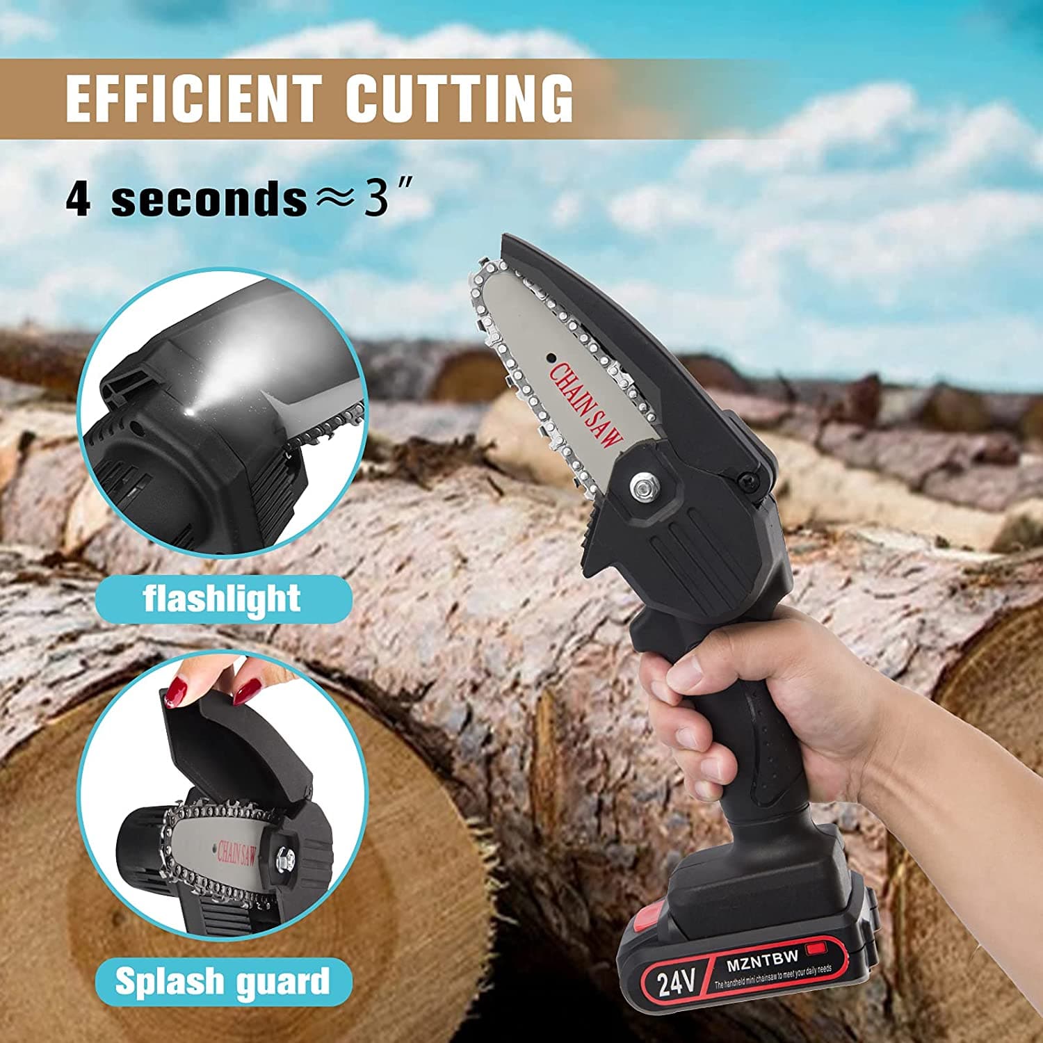 Mini Motosierra Inalámbrica De Mano Portátil Profesional
