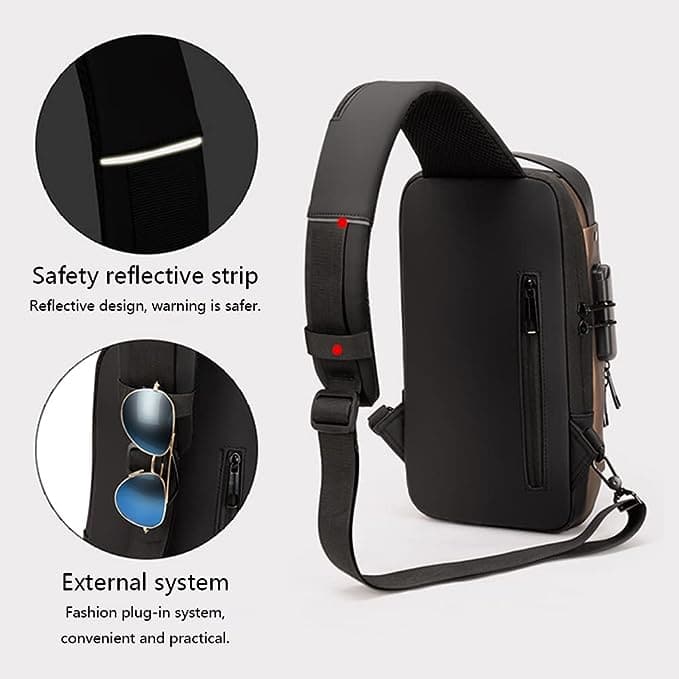 Mochila Premium Cruzada Antirrobo Impermeable Usb Candado®