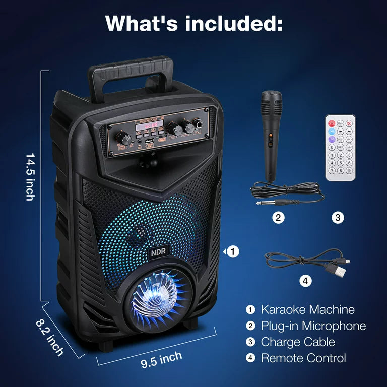 Parlante Portátil Profesional De 8 Pulgadas Con Micrófono®