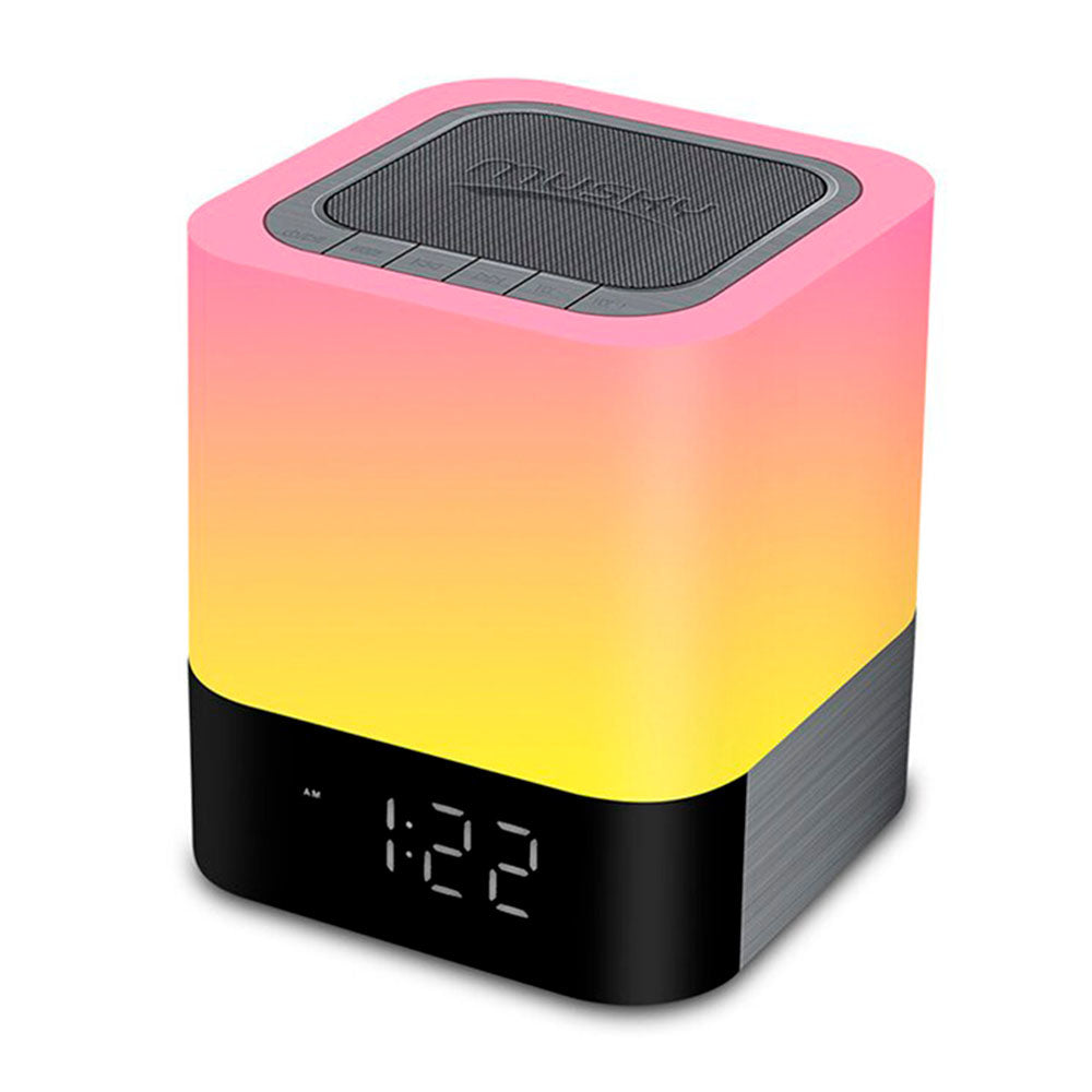 Parlante Reloj Despertador Bluetooth Veladora Rgb Recargable