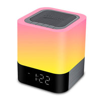 Parlante Reloj Despertador Bluetooth Veladora Rgb Recargable