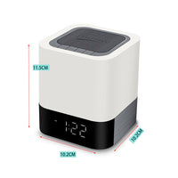Parlante Reloj Despertador Bluetooth Veladora Rgb Recargable