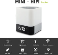 Parlante Reloj Despertador Bluetooth Veladora Rgb Recargable