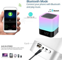 Parlante Reloj Despertador Bluetooth Veladora Rgb Recargable