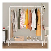 Perchero De Metal Blanco Resistente Con 4 Ganchos 110x150cm