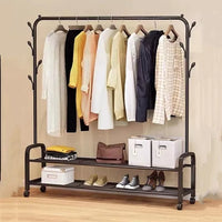 Perchero De Metal Negro Resistente Con Ruedas 105x34x155cm