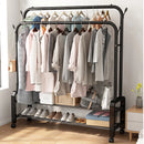 Perchero Doble De Metal Con Doble Estante 125x58x154cm