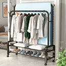 Perchero Doble De Metal Con Doble Estante 125x58x154cm