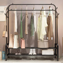 Perchero Doble De Metal Con Doble Estante 125x58x154cm
